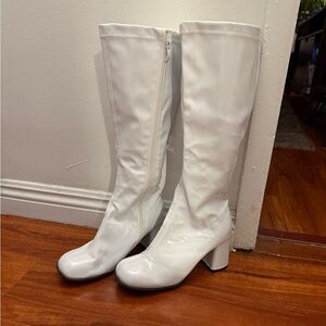 White Knee-High GoGo Boots